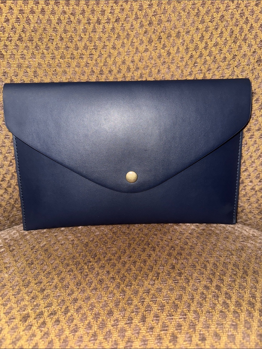 J. Crew Navy Envelope Clutch with Gold Snap